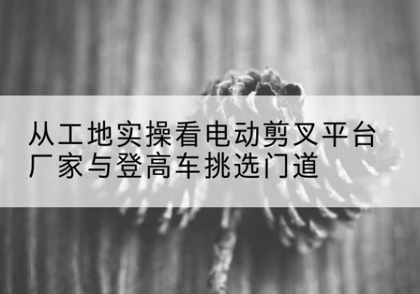 新宾电动剪叉升降平台厂家-从工地实操看电动剪叉平台厂家与登高车挑选门道