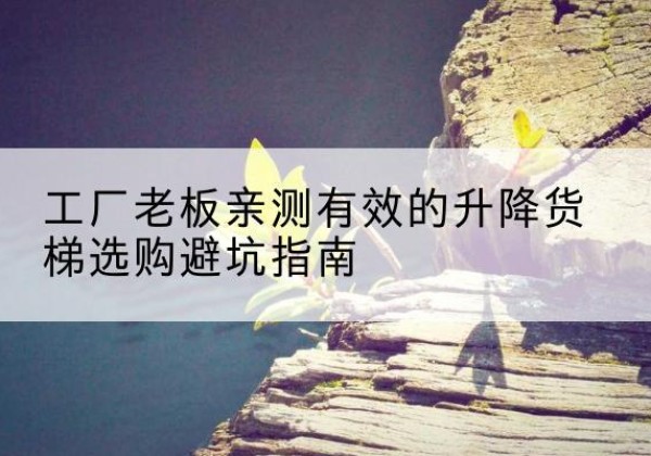 新宾升降货梯怎么选-工厂老板亲测有效的升降货梯选购避坑指南